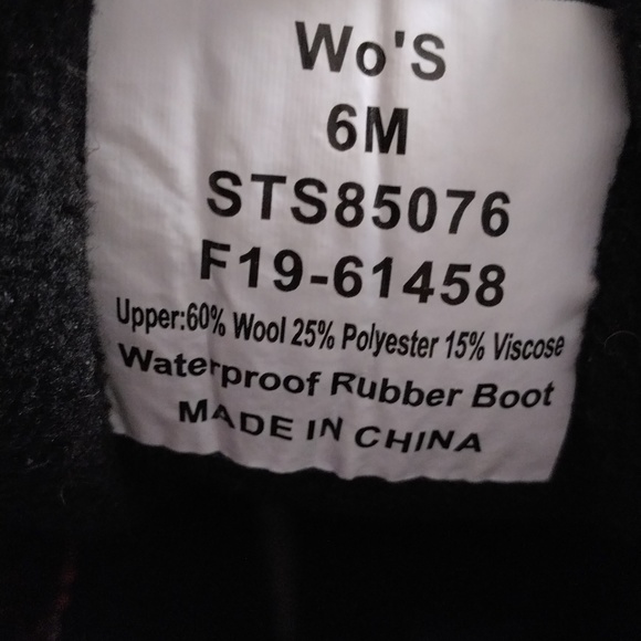 Sperry Size 6 Waterproof Wool Blend Buffalo Check Plaid Zip Laceup Duck Boots - Picture 7 of 13